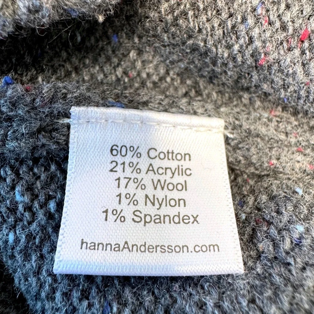 HANNA ANDERSSON NEW Fair Isle Cardigan Sweater Girls 10 Gray Blue Preppy Winter